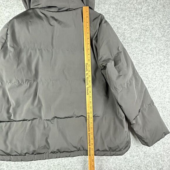 Madewell Jacket Womens XL Black Hooded Quilted Puffer Parka Coat Full Zip Winter - Picture 4 of 16